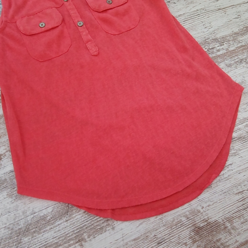 Eyeshadow Soft Sleeveless Collared Button Down Top - image 6